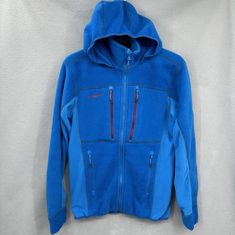 MAMMUT Micata Jacket Mens Small Polartec Thermal Pro Fleece Zip Up Blue Hooded